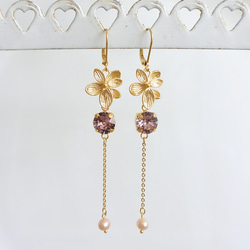 **新年銷售♡15％折扣耳環-Leda-淡水珍珠，施華洛世奇 第2張的照片