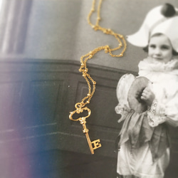 18k、14kgf 純銀 -鑰匙 - 項鍊鑰匙維多利亞時期 第1張的照片