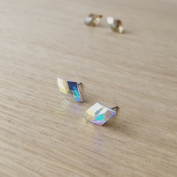 施華洛世奇鑽石切割耳環☆水晶光環 第2張的照片