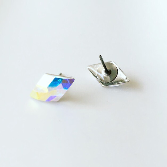 施華洛世奇鑽石切割耳環☆水晶光環 第3張的照片