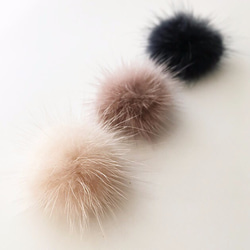 [冬天的準備]水貂皮和棉珍珠的耳環*移動 第4張的照片