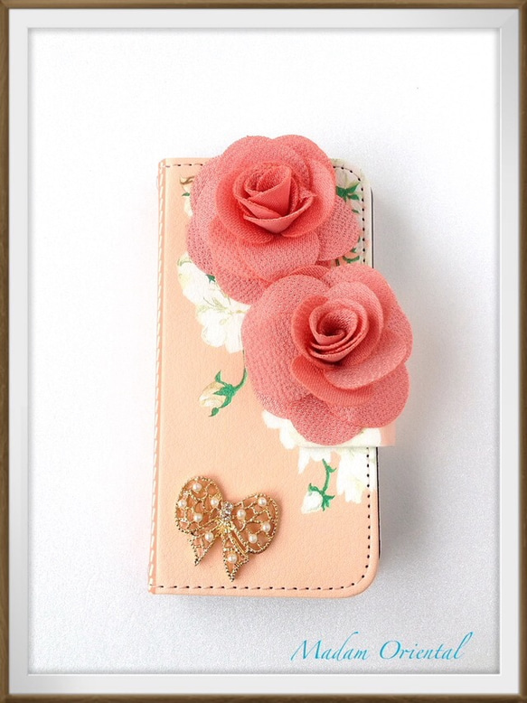 送料無料✴︎Pink rose iPhone case bag 2枚目の画像