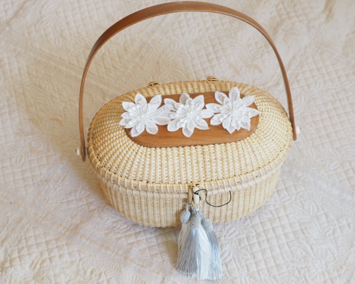 Amazon｜Teng Tian ナンタケットバスケかごバッグ 蓋付きレディース