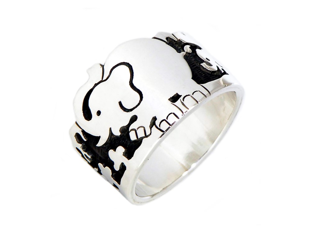 親子ゾウのオリジナルシルバーリング【受注製作】