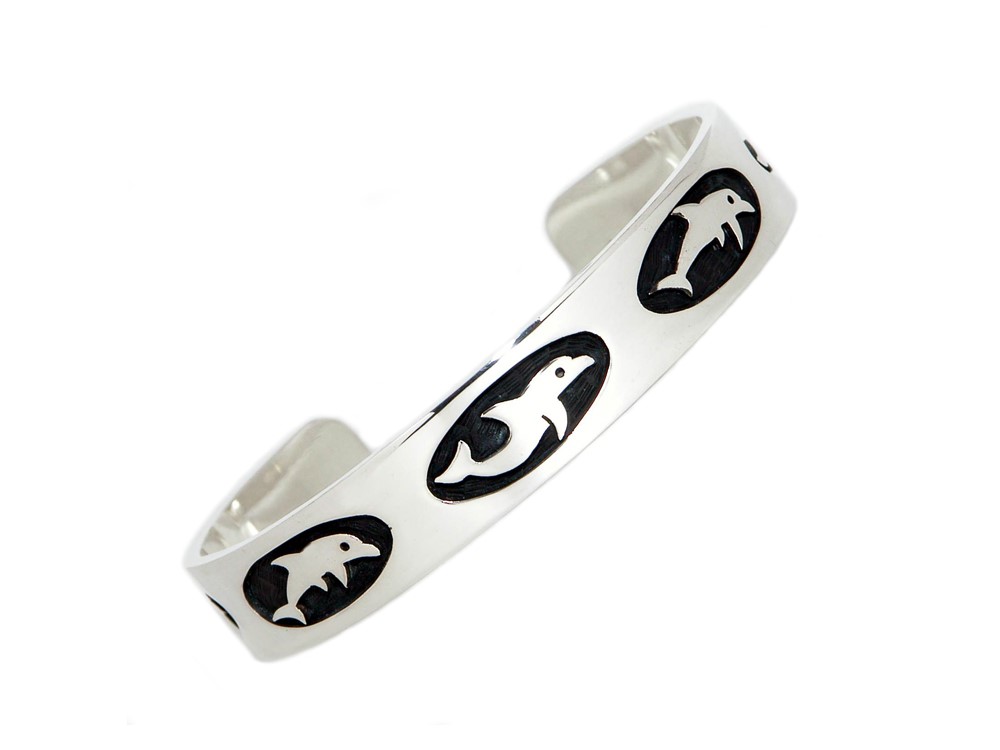 イルカのシルバーバングル【受注製作】