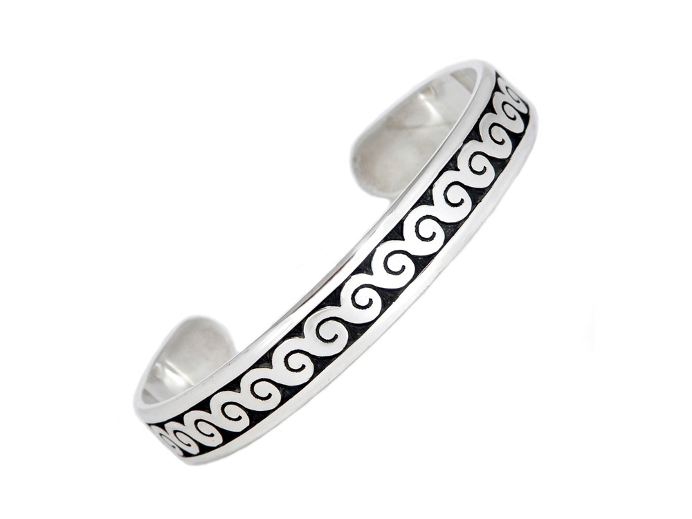 波のシルバーバングル【受注製作】