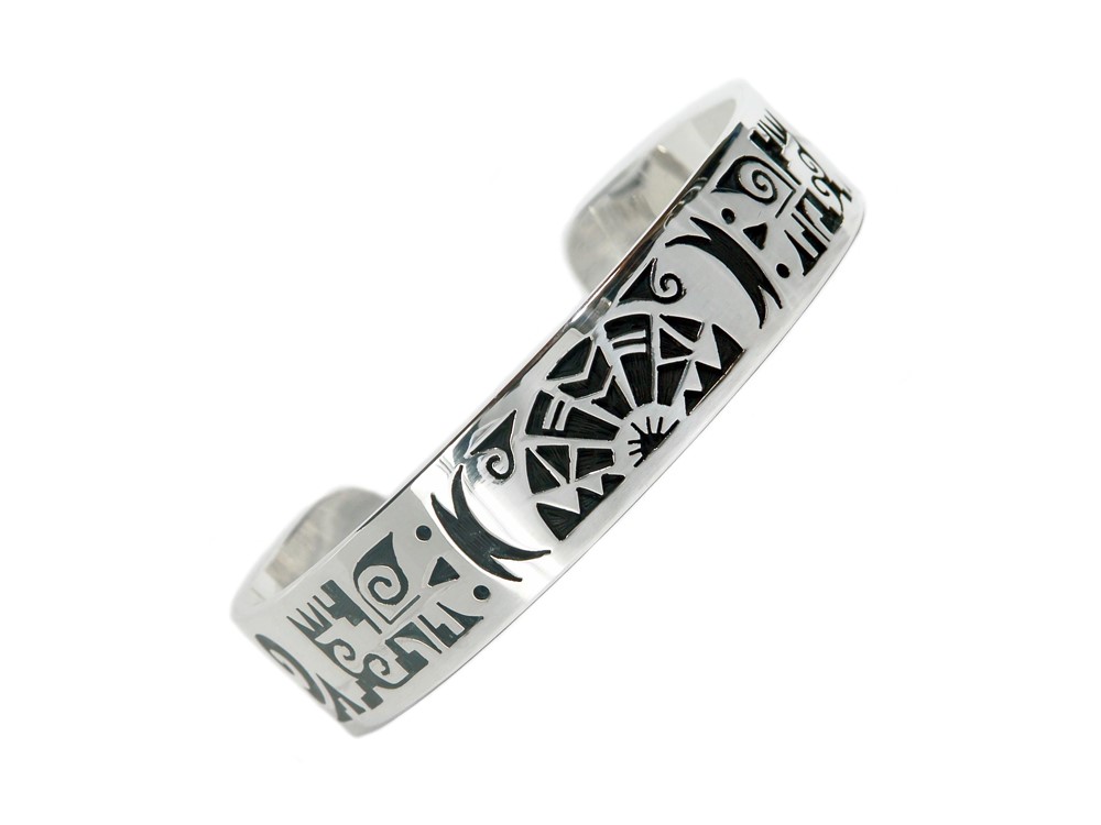 太陽とフクロウのシルバーバングル【受注製作】