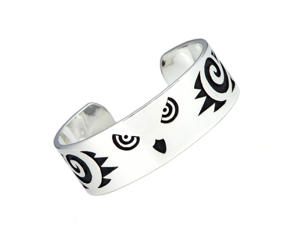 フクロウと風のシルバーバングル［受注製作］