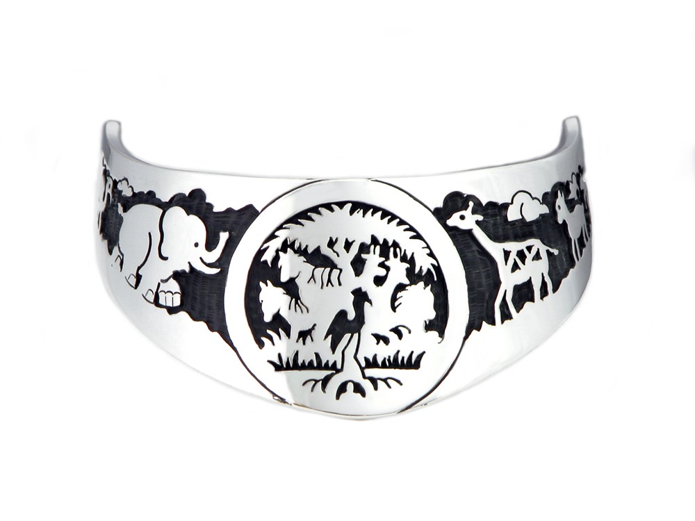 動物たちのシルバーバングル［受注製作］