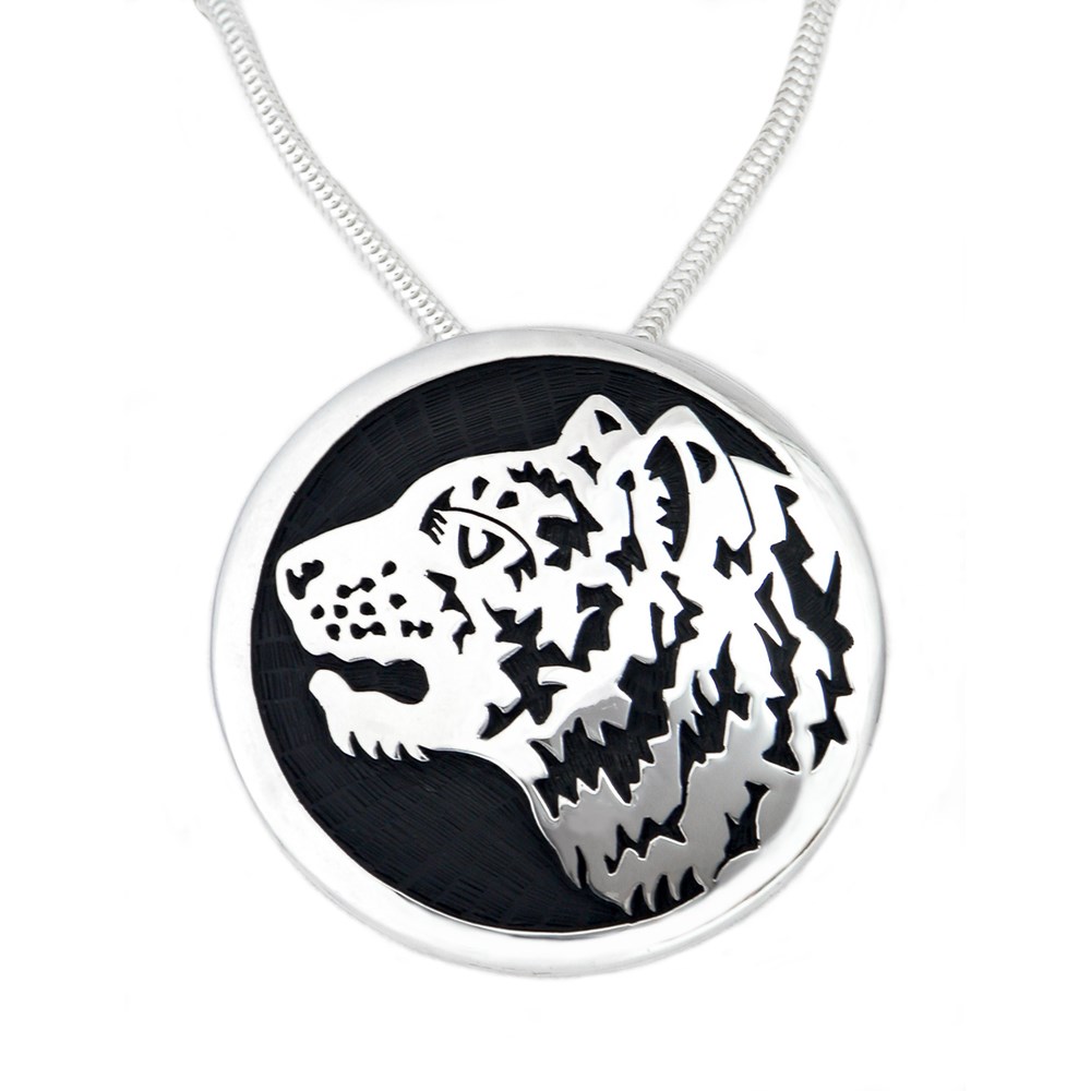 トラのオーバーレイ・シルバーペンダント・ブローチ【受注制作】