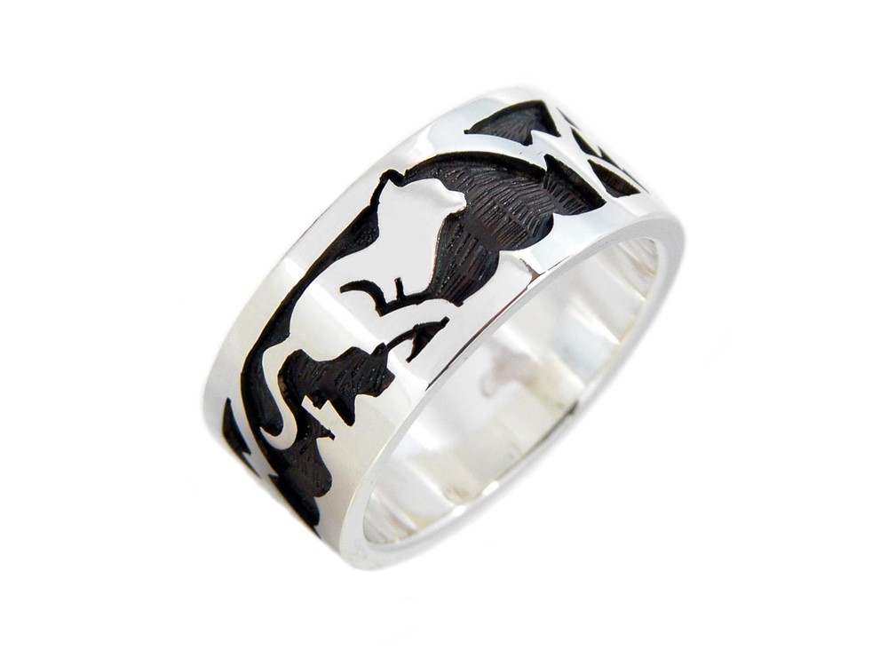 ネズミを追いかけるネコのシルバーリング 【猫の日2026】