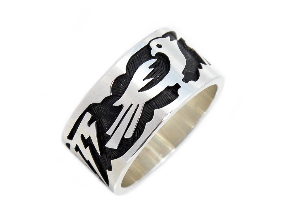 大自然の中のワシのシルバーリング 【受注製作】