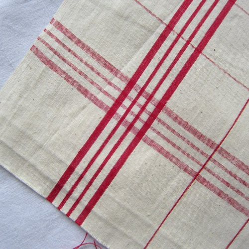 フランスヴィンテージ＊トーション布巾キッチンクロス布4本ライン未