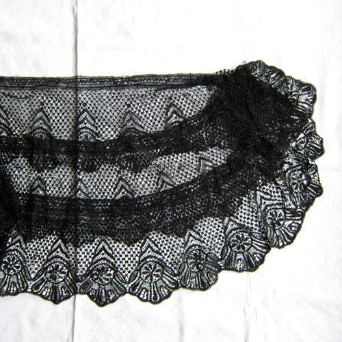 ボビンレース シャンティレース ショール 40x140cm - フランス