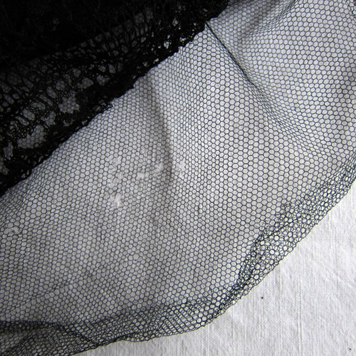 フランスアンティーク黒ショール/ボビンレース/ベール/スカーフ