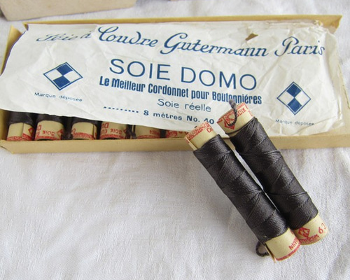 フランスアンティーク手縫シルク糸2本ギッターマンGutermann 糸