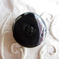 仏ヴィンテージ貝ボタン30ミリ厚いコバルトブルー 5枚目の画像
