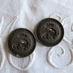 アンティーク/メタルボタン王冠ととかげフランス王紋章 3枚目の画像
