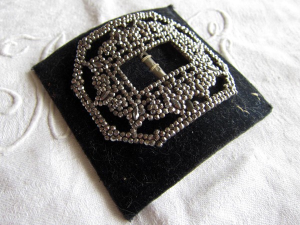 フランスアンティーク＊ベルトバックル＊カットスチール＊アールヌーヴォー