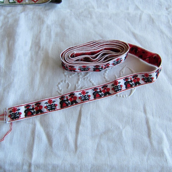 仏ヴィンテージ刺繍テープ民族衣装のチロリアン180cm 2枚目の画像