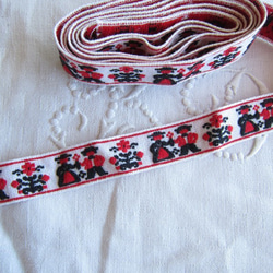 仏ヴィンテージ刺繍テープ民族衣装のチロリアン180cm 3枚目の画像