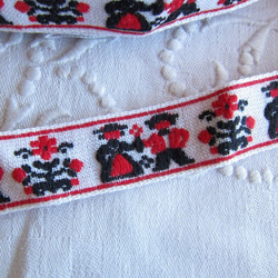 仏ヴィンテージ刺繍テープ民族衣装のチロリアン180cm 4枚目の画像