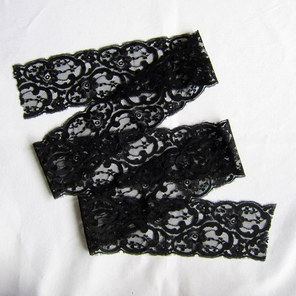 8.5×149cm】≪値下≫ブラック黒レース フランスアンティーク