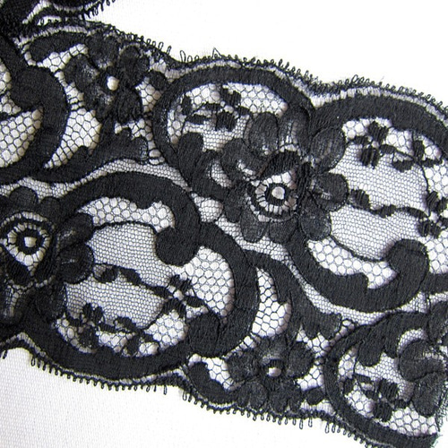 8.5×149cm】≪値下≫ブラック黒レース フランスアンティーク