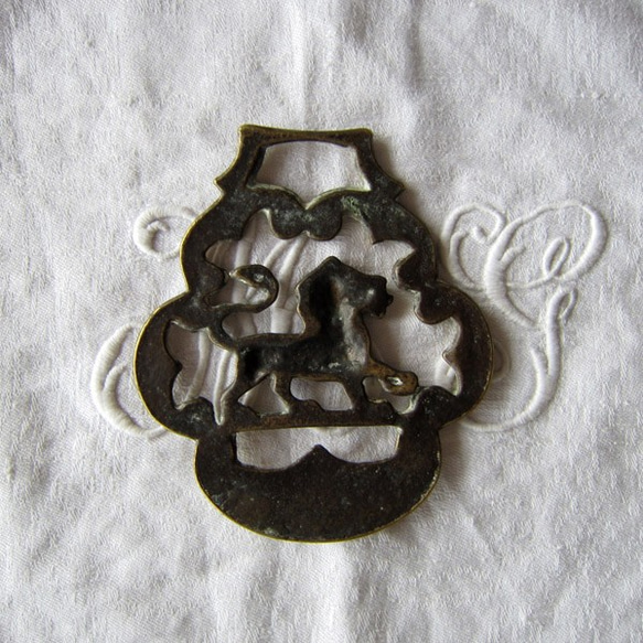 イギリスアンティーク真鍮ライオン/白鳥1点ハンドメイド製 5枚目の画像