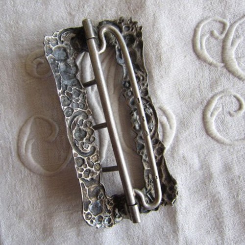 イギリスアンティーク天使ベルトバックル銀製シルバー刻印