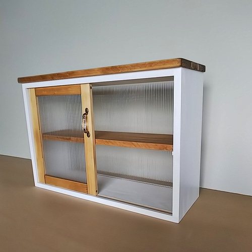 get SunLights＊ホワイト＊スライドDoor＊一枚引き戸収納Box＊ 棚