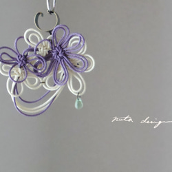 かたっぽイヤーカフ「声ニ寄スホノカ」（淡紫×アイボリー） 6枚目の画像