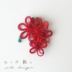 Katappo 耳夾「Otogi Shiny」（朱紅色 x 紅色） 第3張的照片