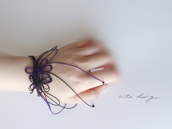 手鍊“Kageto Shigusa”（黑色 x 紫色） 第9張的照片