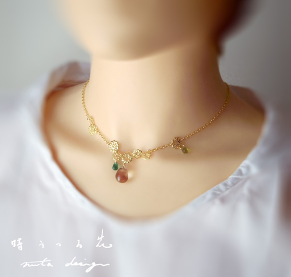 項鍊「時鶴花」 第1張的照片