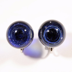 星戒面類型的玻璃耳環星塵耳語＃05 第1張的照片