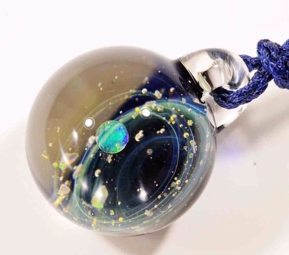 小宇宙 星のささやき #179 球 S クリスタルオパール  ガラスペンダント microcosmos 5枚目の画像