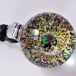 星塵夢想枚紅球一個縮影S黑色蛋白石分色玻璃吊墜微觀世界 第7張的照片