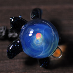 海龜（Honu）縮影滎陽＃01彩虹水晶蛋白石橙色乳白玻璃挂件 第1張的照片