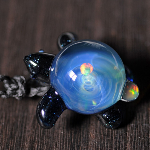 Amazon | ＜Natural Glass＞1点物、オパール入り 宇宙ガラス S
