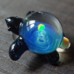 海龜（Honu）縮影滎陽＃01彩虹水晶蛋白石橙色乳白玻璃挂件 第7張的照片