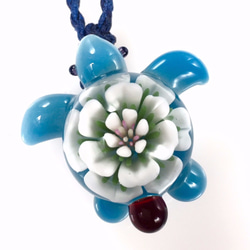 海亀（ホヌ）　glass flowers　トリプル　#26　ガラスペンダント 4枚目の画像