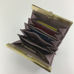 大きく開く　手のひらジャバラ財布　フェリシテ　リバティプリント　ビニコ 3枚目の画像