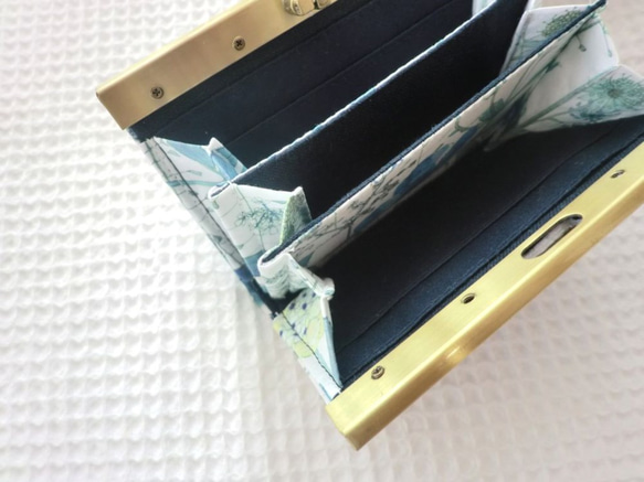 財布 サブ　リバティ　イルマ（ブルー）口金タイプ ビニコ ハーフサイズ 2枚目の画像