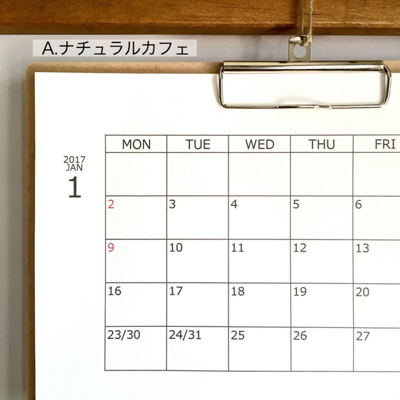 2024 オーダーメイドカレンダー＜WH基本枠・壁掛け＞　バインダー付／何年何月からでもOK／送料無料 2枚目の画像