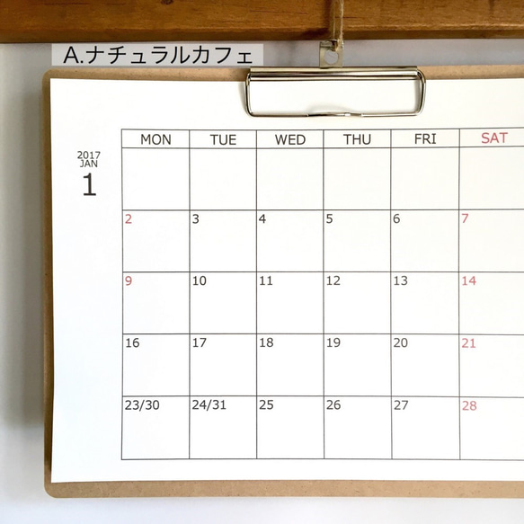 2026 オーダーメイドカレンダー＜WH大きめ枠・壁掛け＞  バインダー付／何年何月からでもOK／送料無料 2枚目の画像