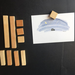 木の磁石（110×14）マカバ×W.アッシュ 3枚目の画像