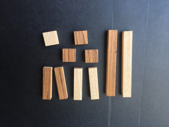 木の磁石（55×14）チーク×W.アッシュ 3枚目の画像