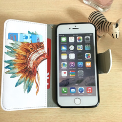 送料無料★iPhone6/6s 4.7inch手帳型ケース インディアン柄 2枚目の画像