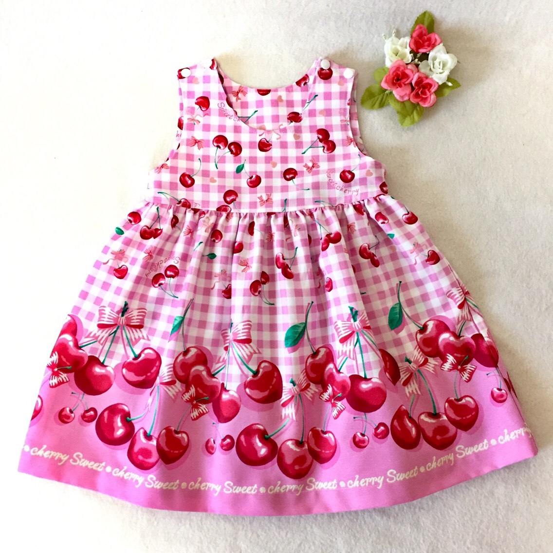 楽一番♡田園詩♡ さくらんぼ刺繍ワンピース&エプロンセット